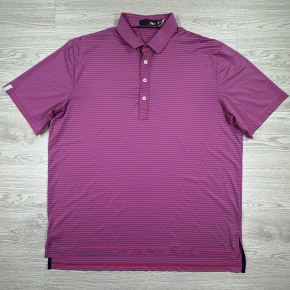 RLX Ralph Lauren Other - RLX Ralph Lauren Men's Polo Shirt Striped Blue Red XL Short Sleeve Performance